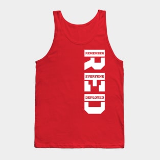 Remember Everyone Deployed RED Friday Vertical White Print Tank Top